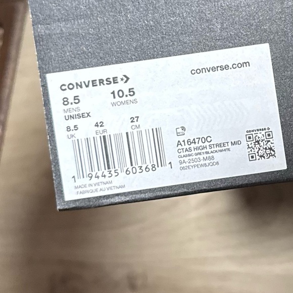 Converse Men's Black and Light Gray Sneakers - Picture 5 of 5